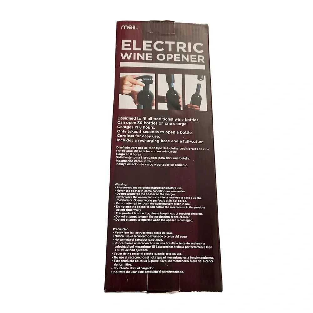 Meilo Creation 3.6 Volt Rechargeable Wine Opener with Charging Base